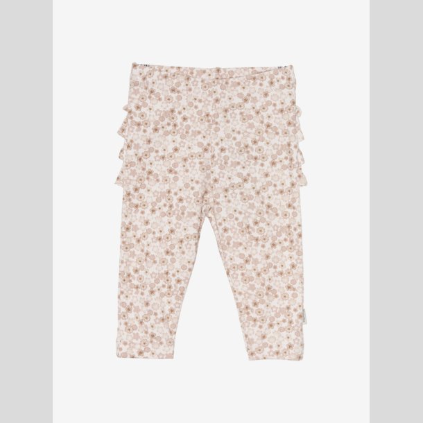 Minymo - Leggings Rib m/blomster