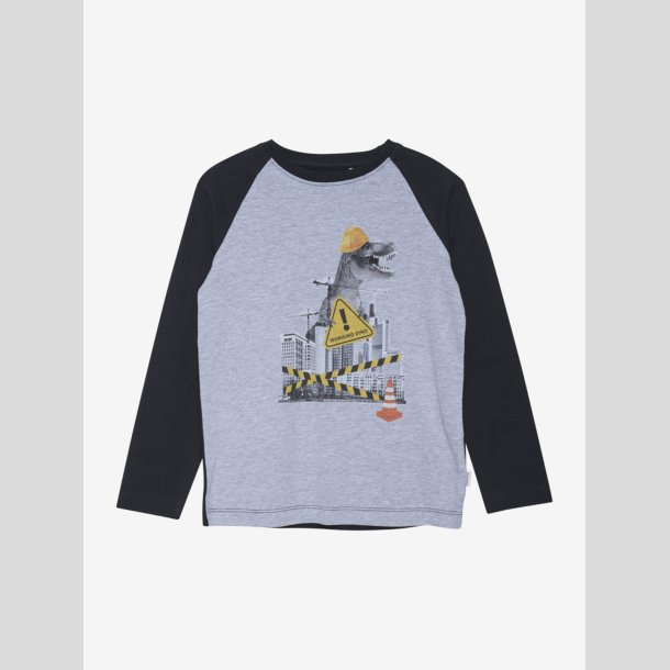 Minymo langrmet t-shirt med dinosaur