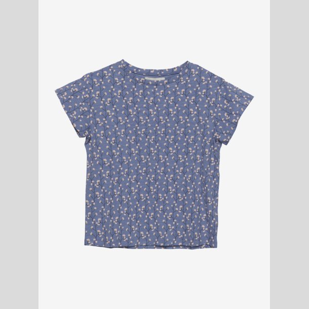 Creamie - T-Shirt SS bl med blomster